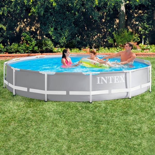Intex Pool Round Collapsible Prisma Frame Range Grå 366X76 cm