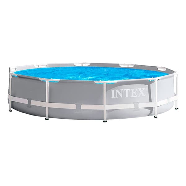 Intex Pool Prisma Frame Round Collapsible With Filter Grå
