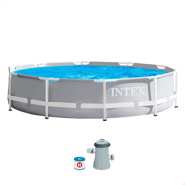 Intex Uima-allas Prisma Frame Round Collapsible With Filter Harmaa
