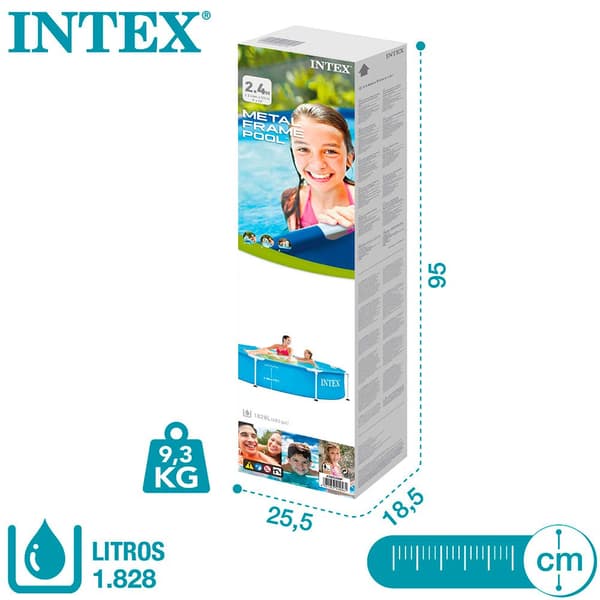 Intex Metallirunkoinen Allas 244x51 Cm Sininen 1828 Litres