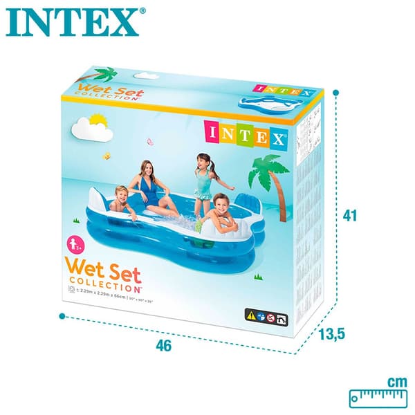 Intex Oppustelig Pool Med Sæder Hvid 990 Liters