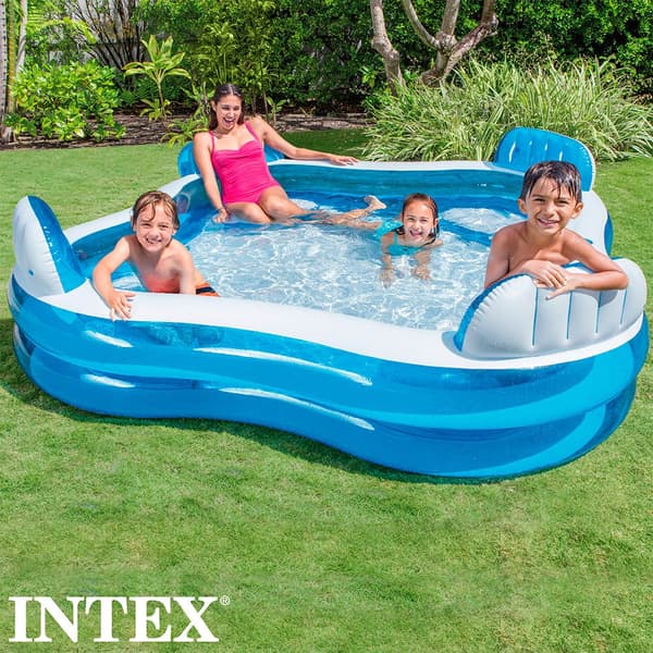 Intex Oppustelig Pool Med Sæder Hvid 990 Liters