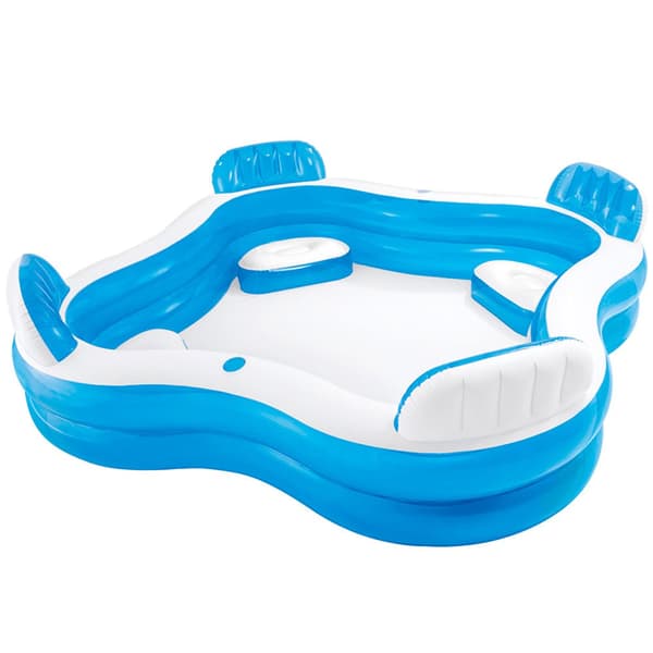 Intex Oppustelig Pool Med Sæder Hvid 990 Liters