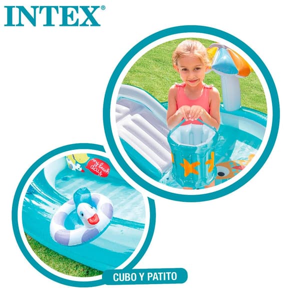 Intex Krokodillelegecenter Med Rutschebane Flerfarvet 201 x 17 x 84 cm