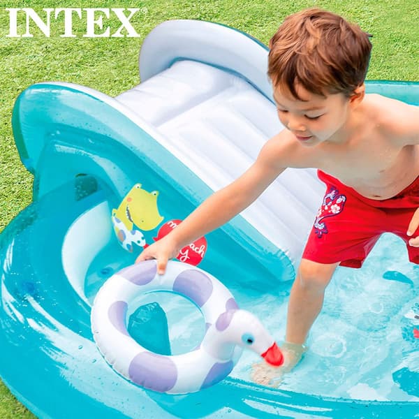 Intex Krokodillelegecenter Med Rutschebane Flerfarvet 201 x 17 x 84 cm
