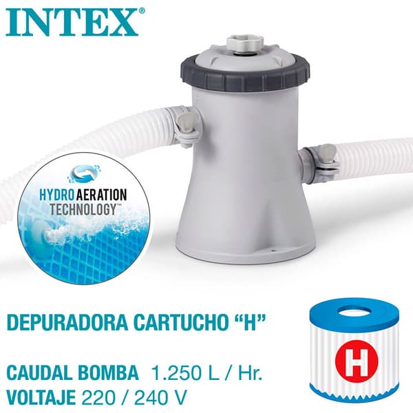 Intex Med Filterpatronpump Easy Set 244x61 Centimeter Slå Samman Blå 244 x 61 cm