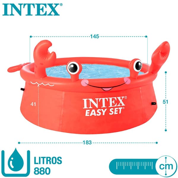 Intex Krabbe Easy Set 183x51 Cm Pool Rød 183 x 51 cm