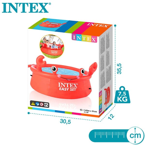 Intex Krabbe Easy Set 183x51 Cm Pool Rød 183 x 51 cm