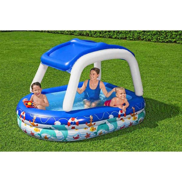 Bestway Suorakaiteen Muotoinen Puhallettava Allas Sea Captain 213x155x132 Cm Sininen 282L