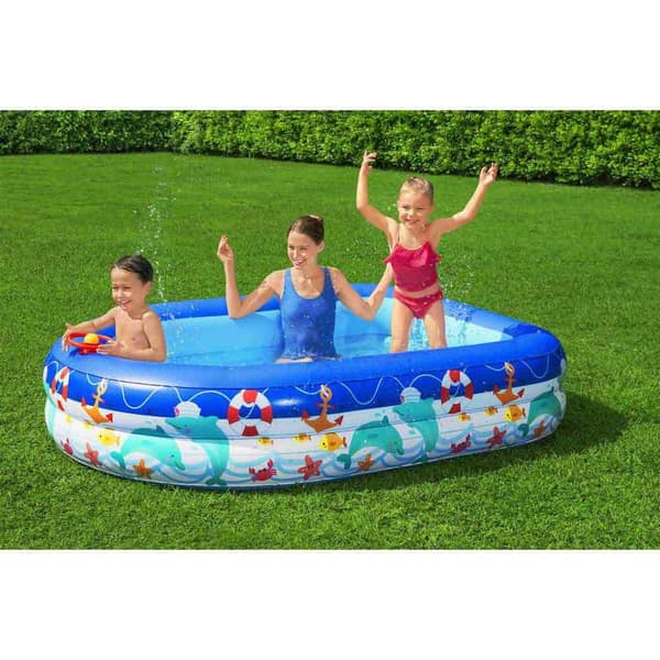 Bestway Suorakaiteen Muotoinen Puhallettava Allas Sea Captain 213x155x132 Cm Sininen 282L