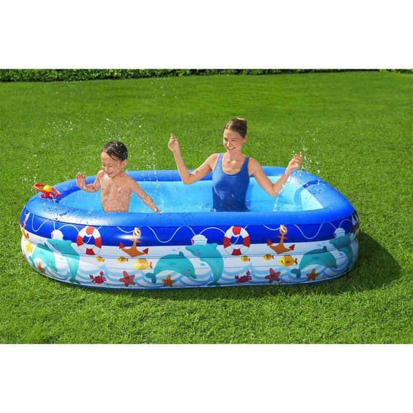 Bestway Suorakaiteen Muotoinen Puhallettava Allas Sea Captain 213x155x132 Cm Sininen 282L