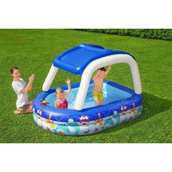 Bestway Suorakaiteen Muotoinen Puhallettava Allas Sea Captain 213x155x132 Cm Sininen 282L