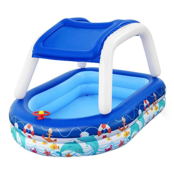 Bestway Suorakaiteen Muotoinen Puhallettava Allas Sea Captain 213x155x132 Cm Sininen 282L