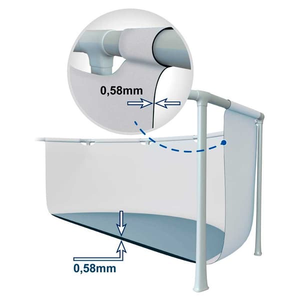 Intex Suorakaiteen Muotoinen Teräsrunko Maanpinnan Yläpuolella Prism 488x244x107 Cm Harmaa 10874 Liters