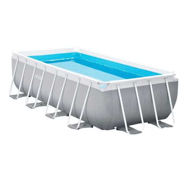 Intex Suorakaiteen Muotoinen Teräsrunko Maanpinnan Yläpuolella Prism 488x244x107 Cm Harmaa 10874 Liters