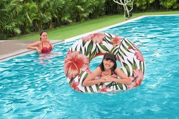 Swimming Ring With Pink Palms 119 m Bestway 36237