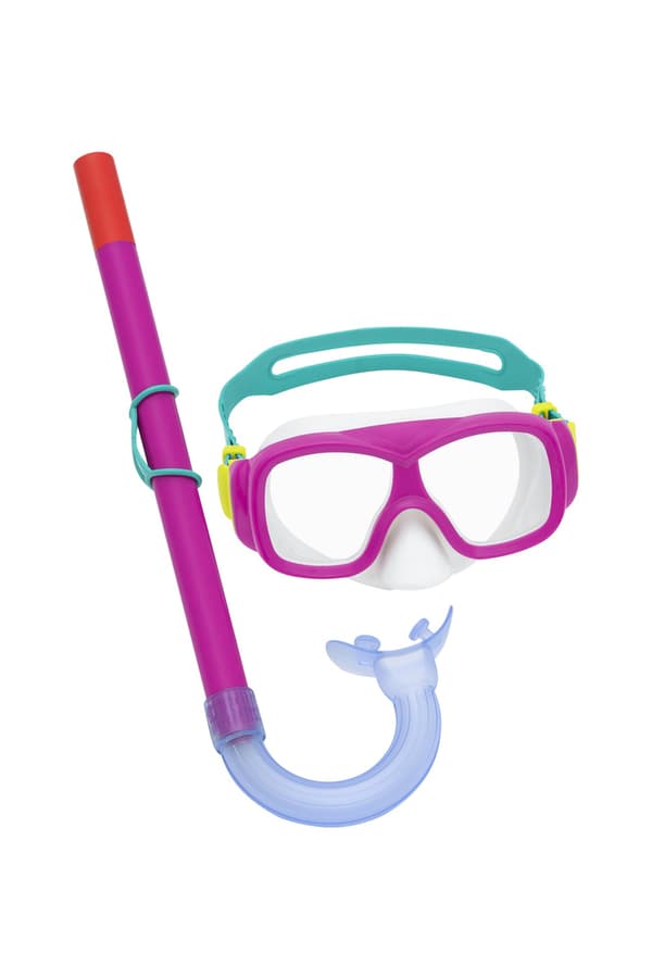 Diving Set Mask, Snorkel, Fins Pink Bestway 25019