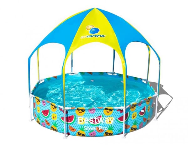 Swimming pool with frame 244x51cm + canopy B56432