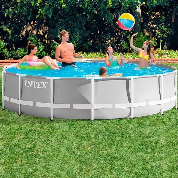 Intex Uima-allas Prisma Frame Round Above Ground With Filter Harmaa 427 x 107 cm