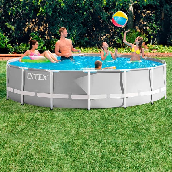 Intex Uima-allas Prisma Frame Range Round Above Ground With Filter Harmaa 457 x 107 cm