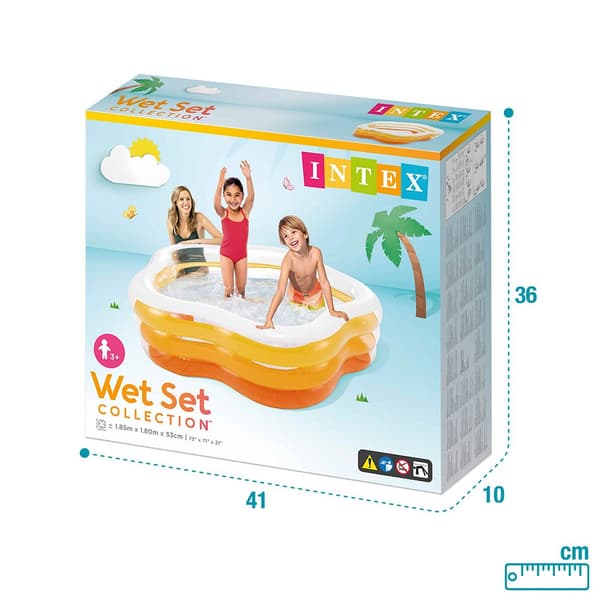 Intex Pool Inflable Transparent,Blå 466 Liters