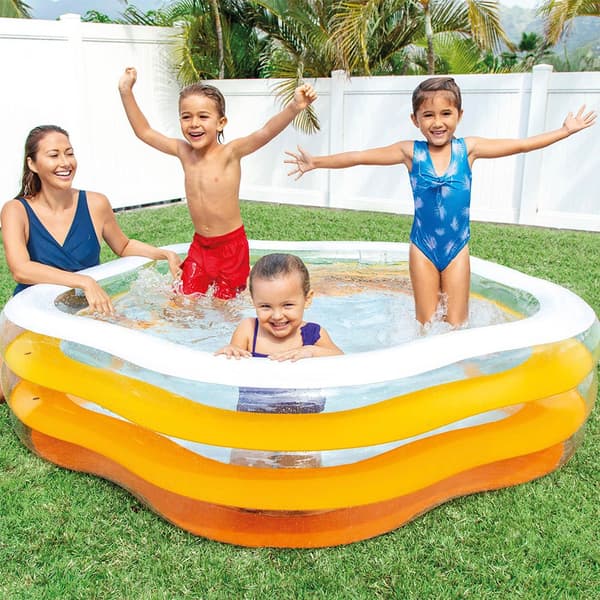 Intex Pool Inflable Transparent,Blå 466 Liters
