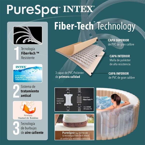 Intex Uima-allas Bubble Massage Purespa Ruskea 6 People