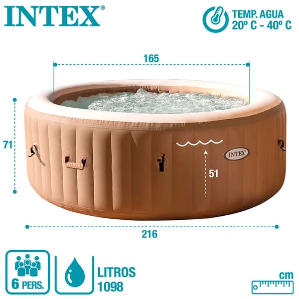 Intex Uima-allas Bubble Massage Purespa Ruskea 6 People