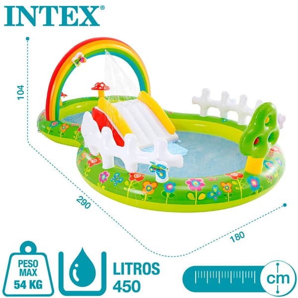 Intex Havelegecenter Med Rutschebane Flerfarvet 290 x 180 x 104 cm