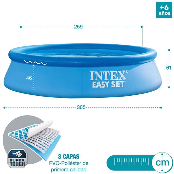 Intex Med Filterpatronpumpe Easy Set 305x61 Cm Pool Blå 305 x 61 cm