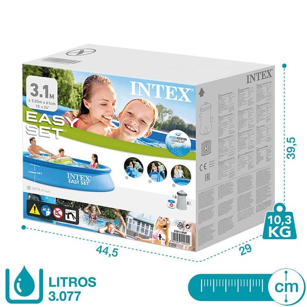 Intex Med Filterpatronpumpe Easy Set 305x61 Cm Pool Blå 305 x 61 cm