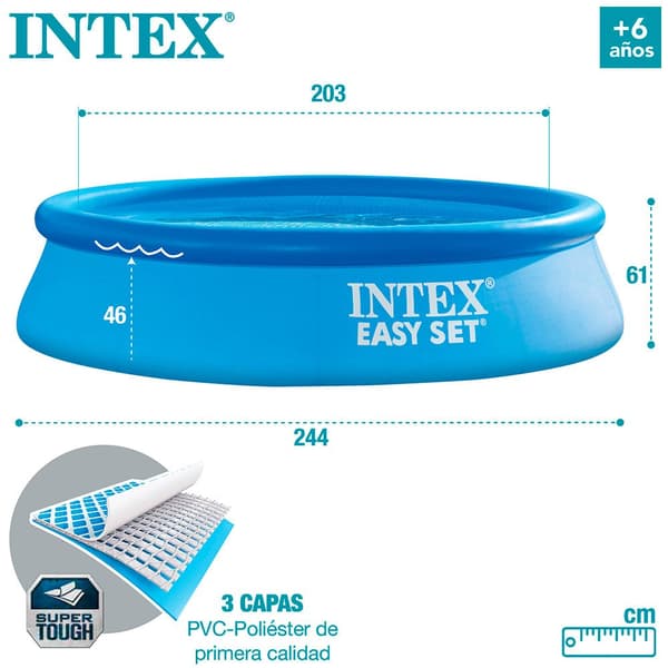 Intex Oppustelig Pool Easy Set 244x61 Cm Blå 244 x 61 cm
