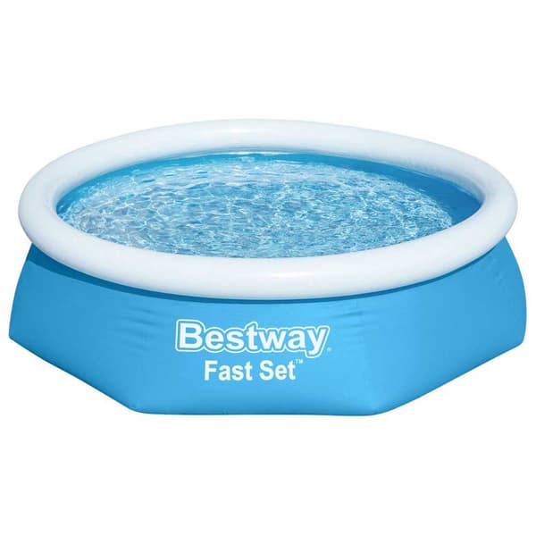 Bestway Rund Oppustelig Pool Fast Set 244x61 Cm Blå 1880 Liters