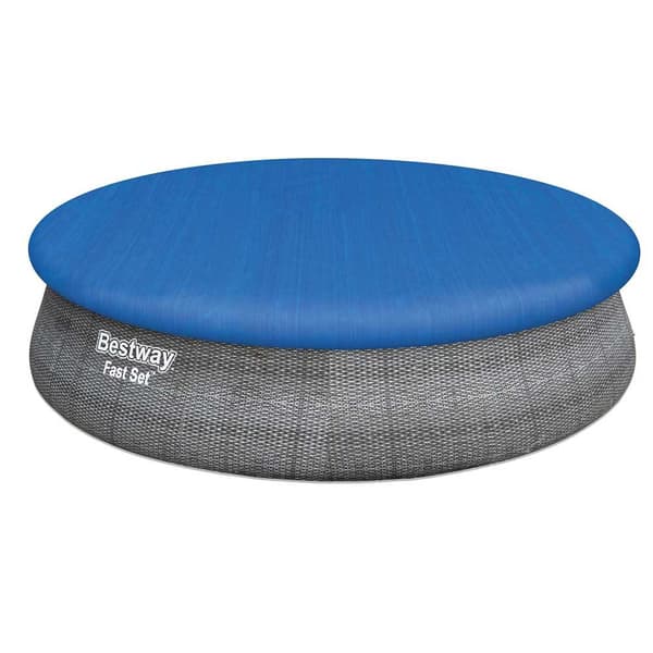 Bestway Rund Uppblåsbar Pool Fast Set Rattan 457x107 Cm Grå 12362 Liters