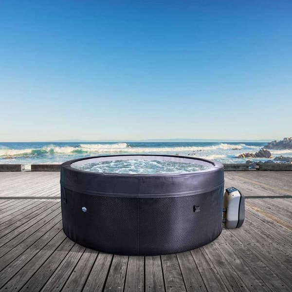 Netspa Uppblåsbar Jacuzzi Med Yttre Paneler Vita 156x70 Cm Blå 800L