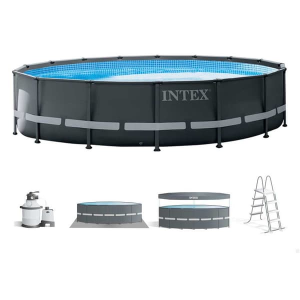 Intex Rund Stålram Ovan Markpool Ultra Xtr 488 X 122 Cm Grå 19156 Liters