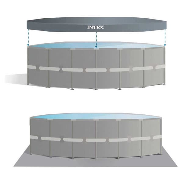 Intex Rund Stålram Ovan Markpool Ultra Xtr 488 X 122 Cm Grå 19156 Liters