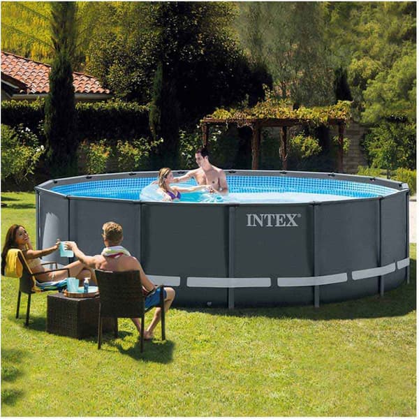 Intex Rund Stålram Ovan Markpool Ultra Xtr 488 X 122 Cm Grå 19156 Liters