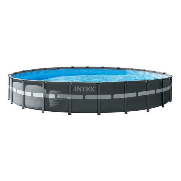 Intex Pyöreä Teräsrunko Maanpinnan Yläpuolella Allas Ultra Xtr 732 X 132 Cm Harmaa 47241 Liters