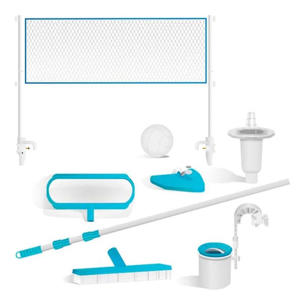 Intex Med Chlorinator Rektangulær Stålramme Over Jorden Pool Ultra Xtr 732 X 366 X 132 Cm Grå 31805 Liters
