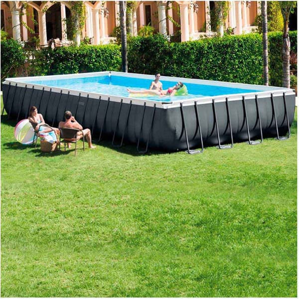 Intex Suorakaiteen Muotoinen Teräsrunko Maanpinnan Yläpuolella Ultra Xtr 975 X 488 X 132 Cm Sininen,Harmaa 54368 Liters
