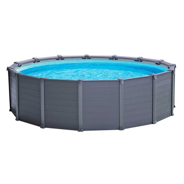 Intex Rundt Poolpanel Over Jorden Graphite Ø 478x124 Cm Grå 16805 Liters