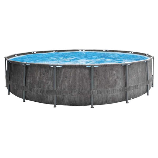 Intex Rund Stålramme Over Jorden Pool Greywood Prism Premium Ø 457x122 Cm Grå 16805 Liters