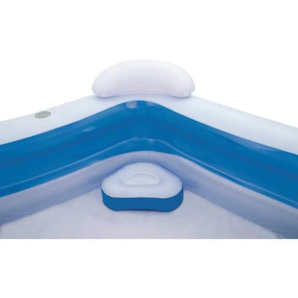Bestway Firkantet Oppustelig Pool Family Fun 213x207x69 Cm Hvid,Blå 575 Liters