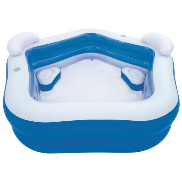 Bestway Firkantet Oppustelig Pool Family Fun 213x207x69 Cm Hvid,Blå 575 Liters