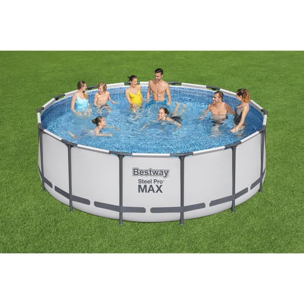 Bestway swimmingpoolsæt Steel Pro Max 427 lysegrå