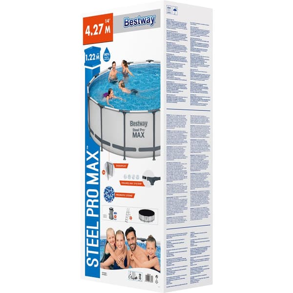 Bestway swimmingpoolsæt Steel Pro Max 427 lysegrå