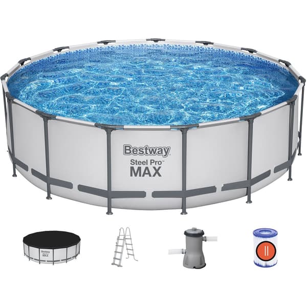 Bestway poolset Steel Pro Max 457 ljusgrå