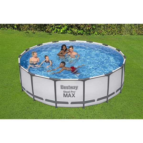 Bestway poolset Steel Pro Max 457 ljusgrå