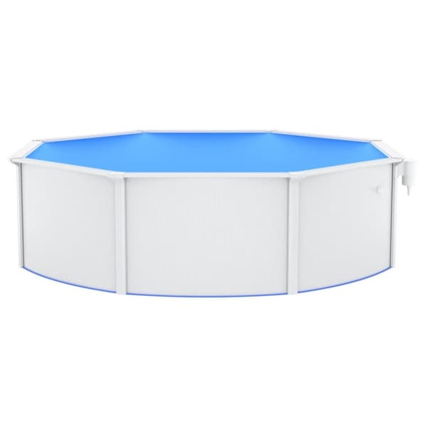swimmingpool med stålvæg 460x120 cm hvid